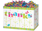 A large gift box with the words " thanks ".