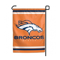 A flag with the broncos logo on it.